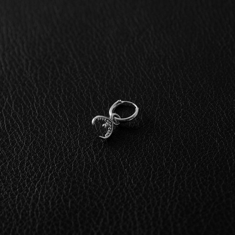 Crescent Moon | Boucles d'oreilles créoles à breloques - NOIR KĀLA