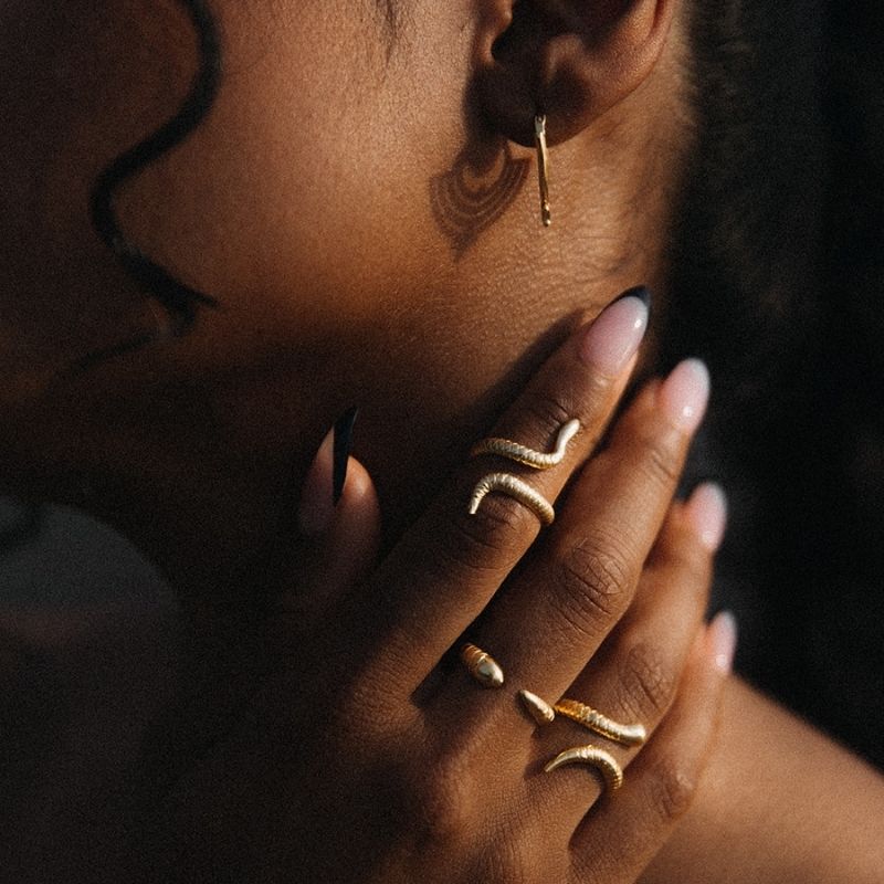Snake | Serpent Ring - Brass - NOIR KĀLA