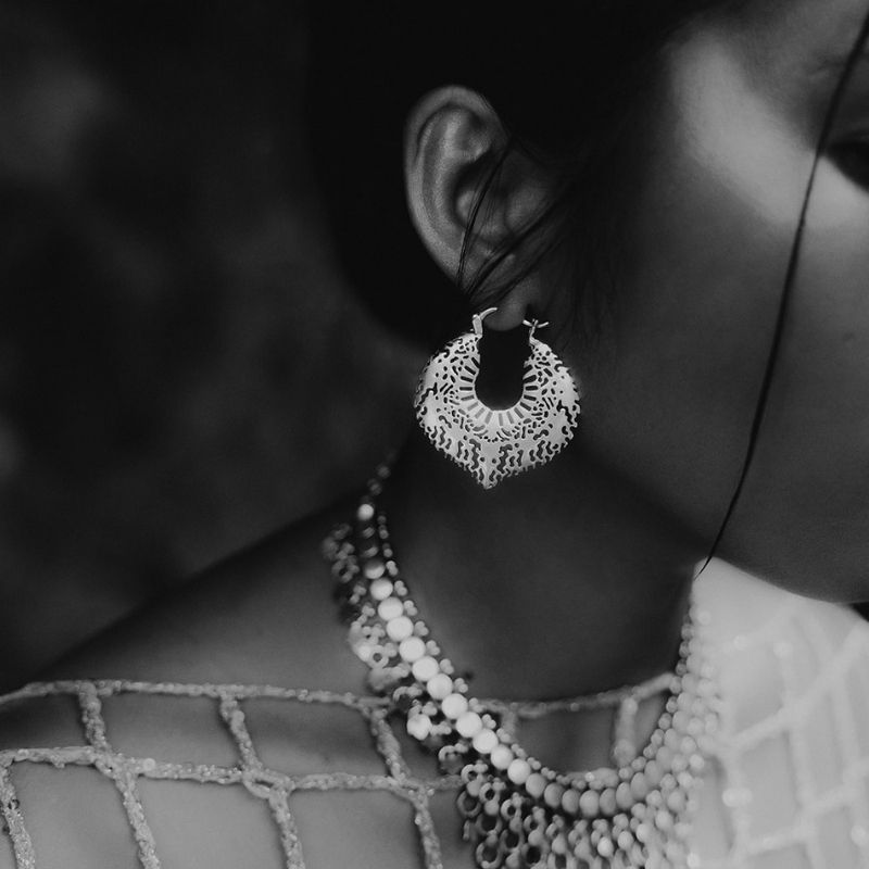Solar Relic | Hoop Earrings - Brass - NOIR KĀLA - NOIR KĀLA