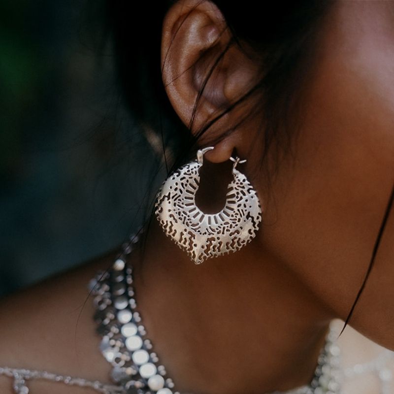 Solar Relic | Hoop Earrings - NOIR KĀLA - NOIR KĀLA