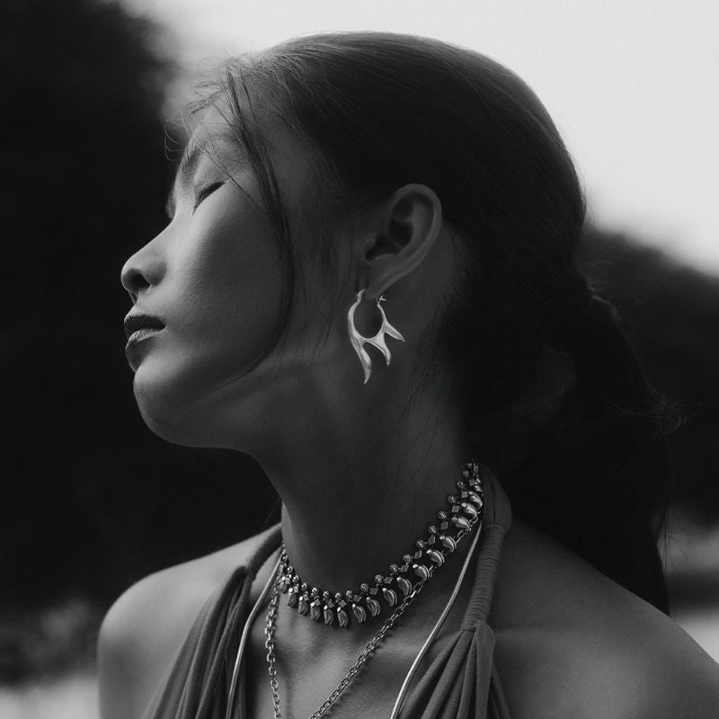 Etha | Hoop Earrings - NOIR KĀLA - NOIR KĀLA