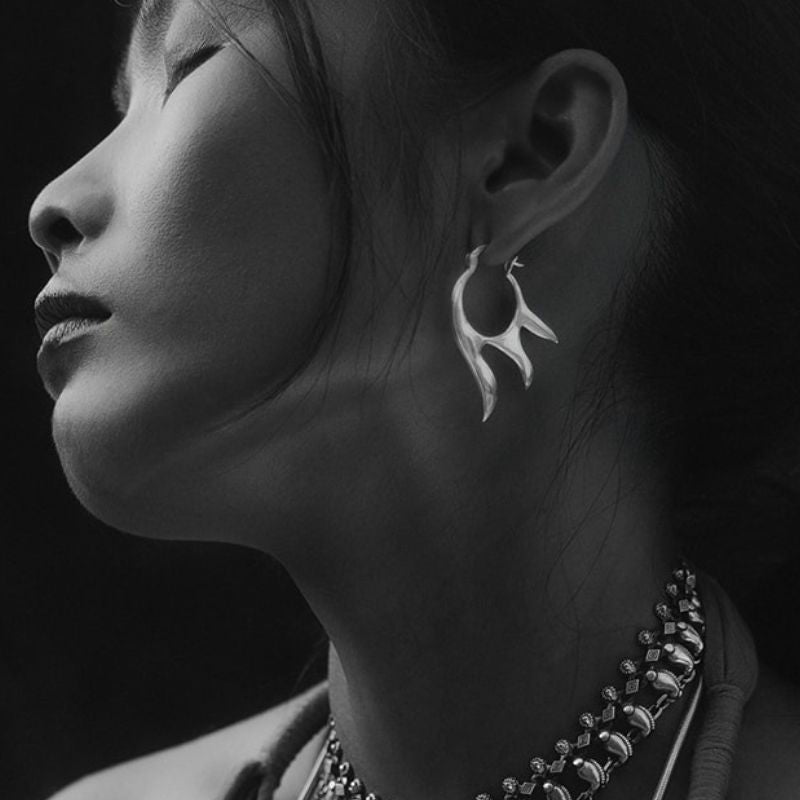 Etha | Hoop Earrings - NOIR KĀLA - NOIR KĀLA