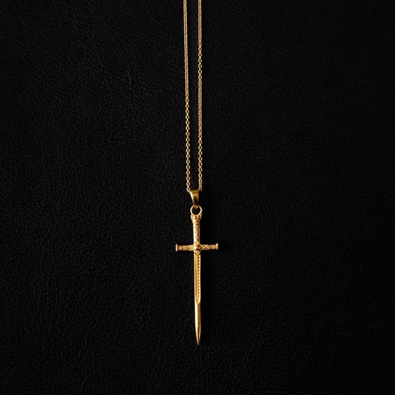 Sacred Sword | Pendant Necklace - Gold - NOIR KĀLA