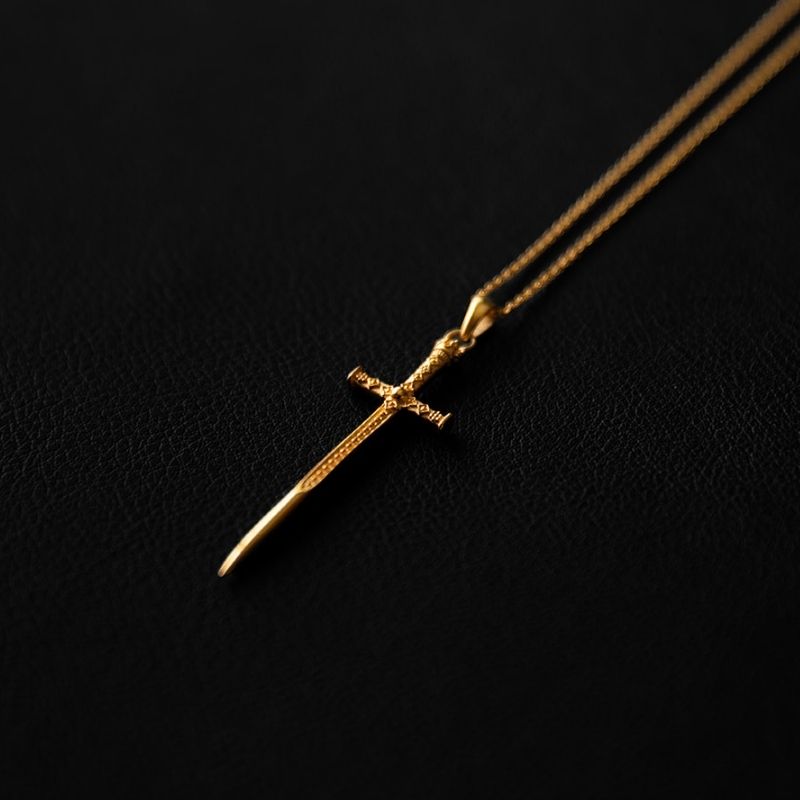 Sacred Sword | Pendant Necklace - Gold - NOIR KĀLA