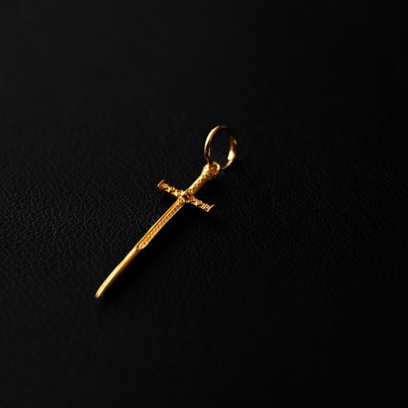 Sacred Sword | solo Charm Hoop Earring - Gold