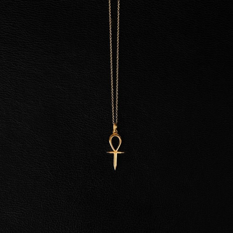 Ankh | Womb of Life Pendant Necklace - Gold - NOIR KĀLA