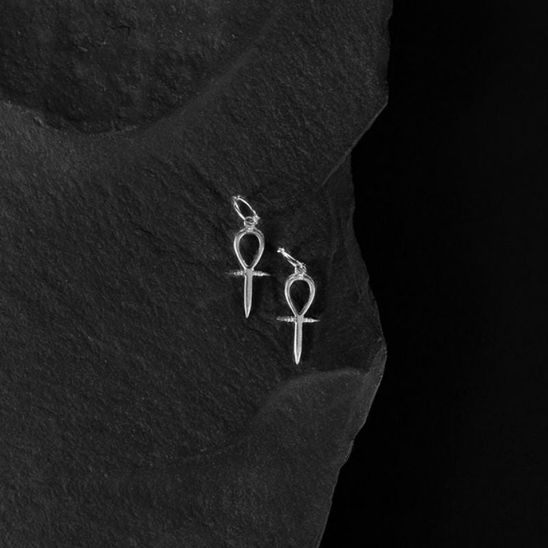 Ankh | Boucles d'oreilles créoles Womb of Life - NOIR KĀLA