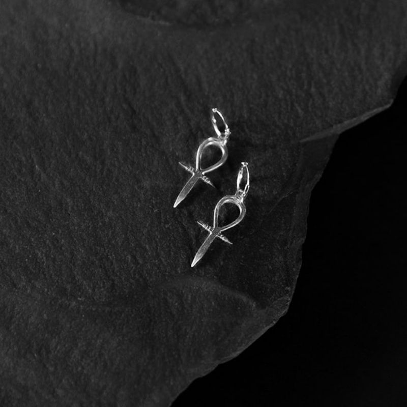 Ankh | Boucles d'oreilles créoles Womb of Life - NOIR KĀLA