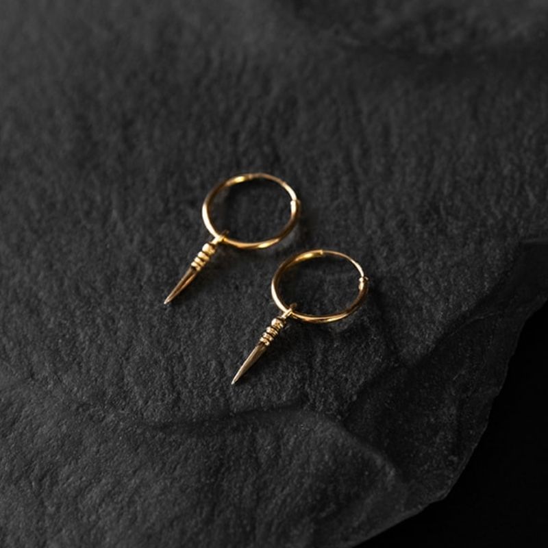 Tiny Phurba | Boucles d'oreilles créoles à breloques - Or