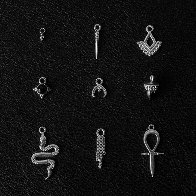 Mélangez et assortissez les breloques et les créoles | Ensemble de boucles d'oreilles personnalisables - NOIR KĀLA