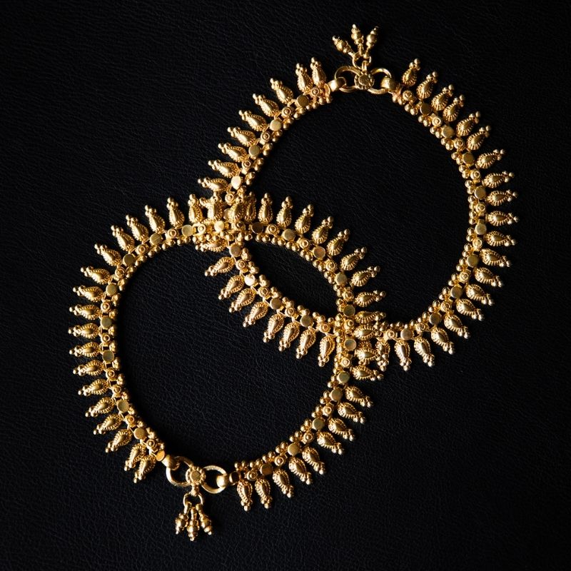 Dakini | Bracelet de cheville - Laiton - NOIR KĀLA