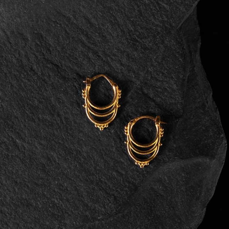 Light Codes | Hoop Earrings - Gold - NOIR KĀLA
