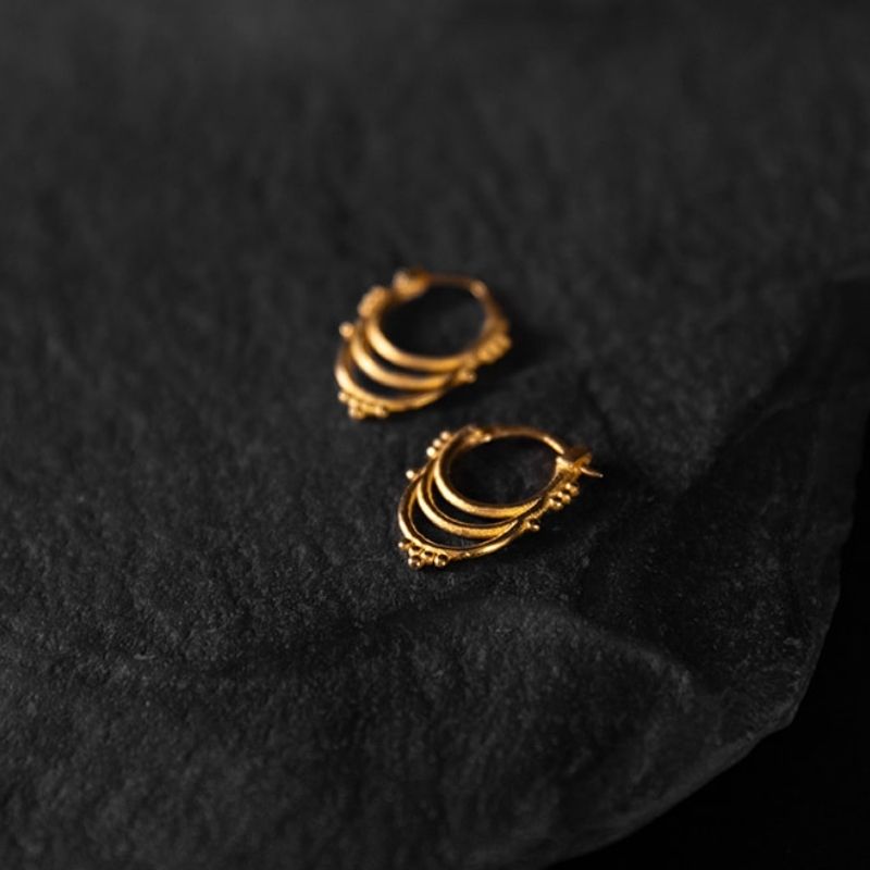 Light Codes | Hoop Earrings - Gold - NOIR KĀLA