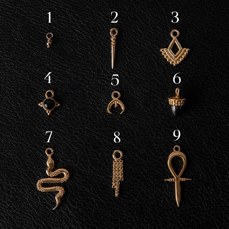 Mélangez et assortissez les breloques et les créoles | Ensemble de boucles d'oreilles personnalisables - Or - NOIR KĀLA
