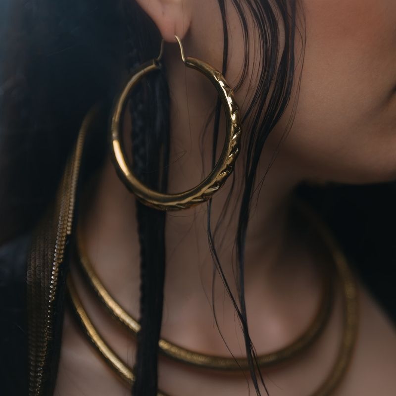 The Empress | Hoop Earrings - Brass - NOIR KĀLA