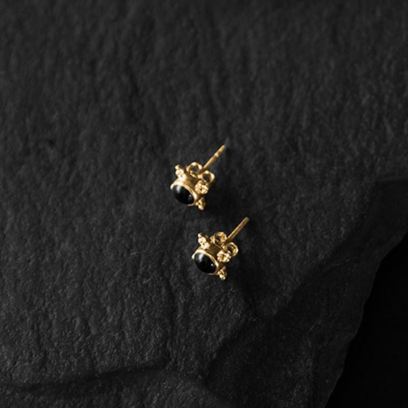 Dark Onyx | Clous d'oreilles - Or