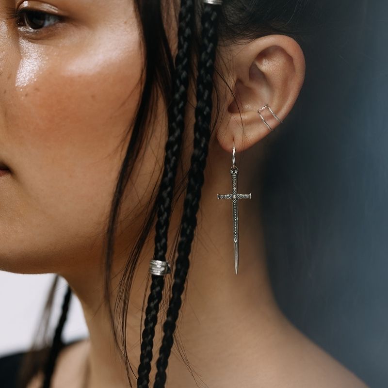 Sacred Sword | Charm Hoop Earrings