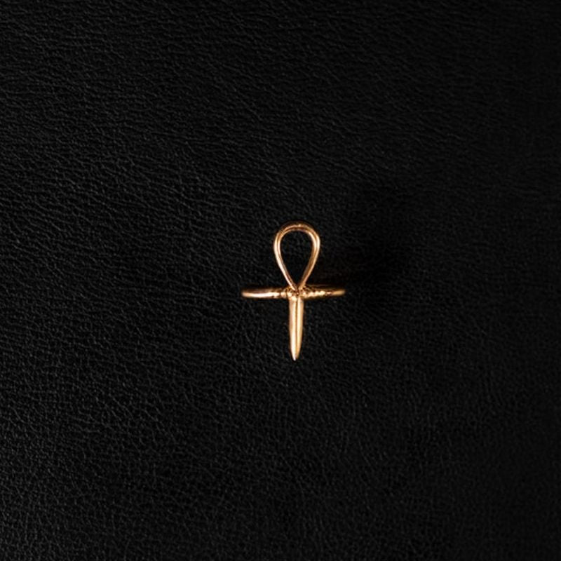 Ankh | Womb of Life Ring - Brass - NOIR KĀLA