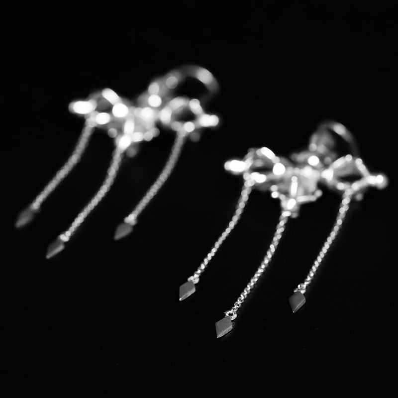 Double-Vajra | Boucles d'oreilles Pendantes - NOIR KĀLA