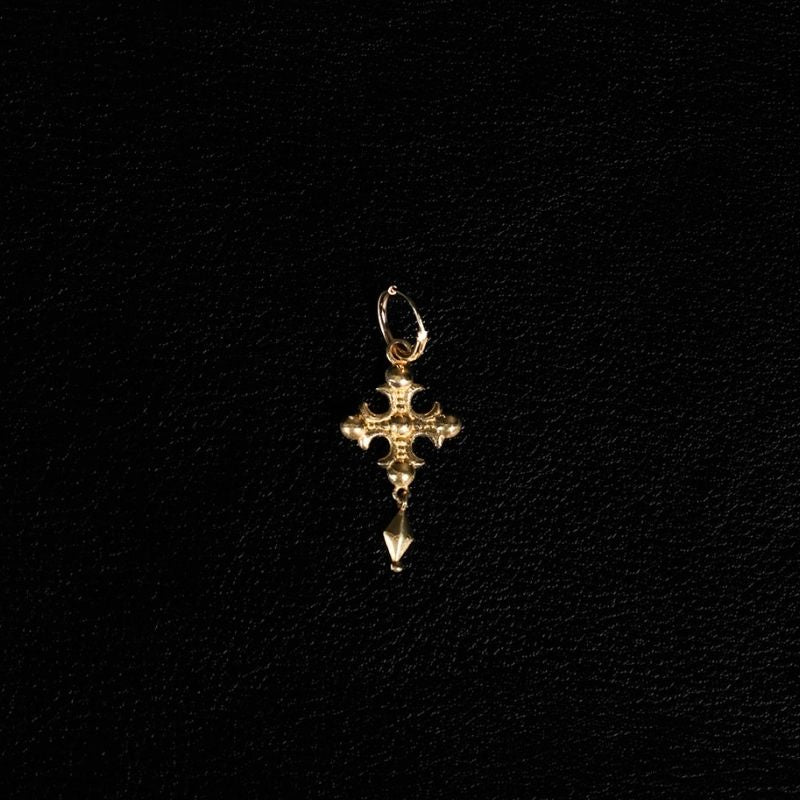 Fleur Cross | Créoles à breloques - Laiton - NOIR KĀLA