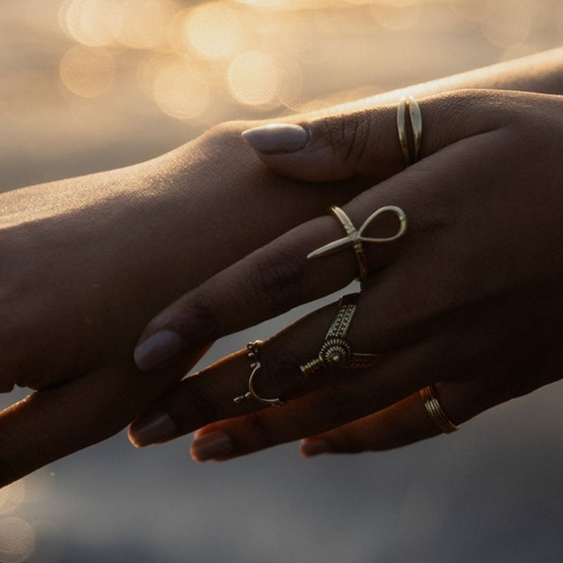 Ankh | Womb of Life Ring - Brass - NOIR KĀLA
