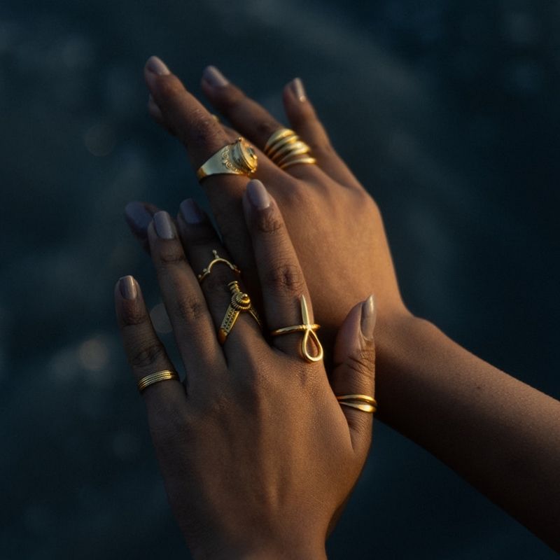 Ankh | Womb of Life Ring - Brass - NOIR KĀLA