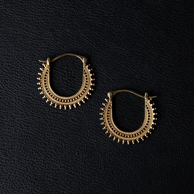 Afghan | Boucles d'oreilles créoles - Or