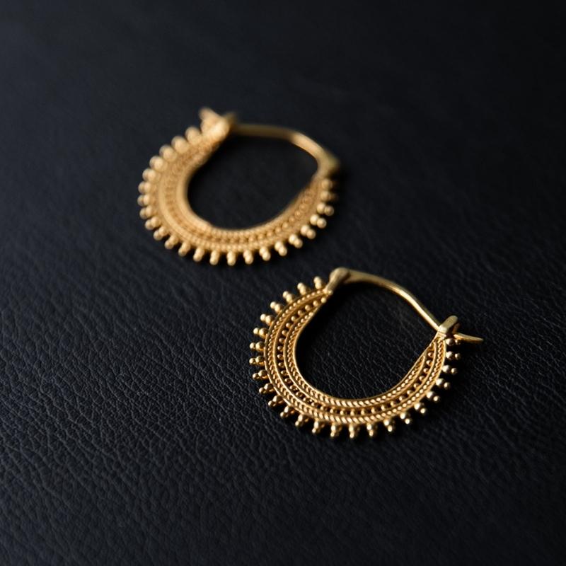 Afghan | Boucles d'oreilles créoles - Or