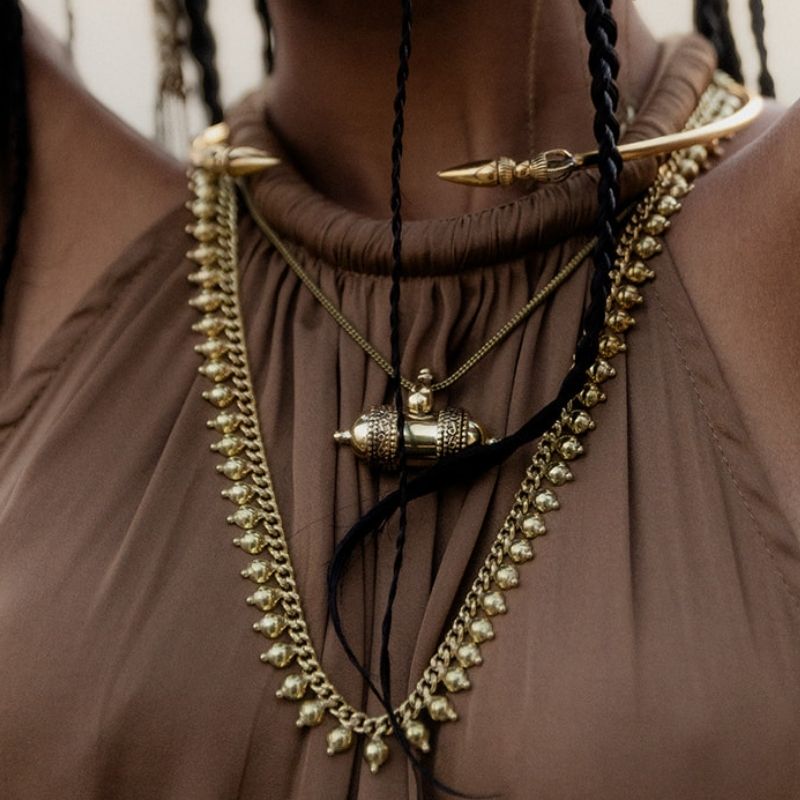 Temple Amulet | Pendant Necklace - Brass