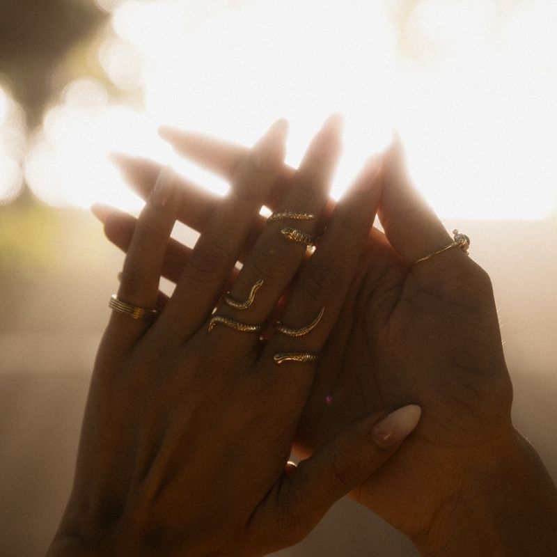 Serpentine | Bague Serpent - Laiton