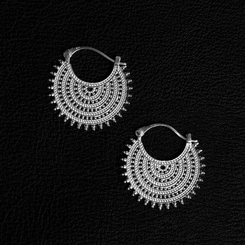 Afghan Lace | Hoop Earrings – 925 Silver - NOIR KĀLA