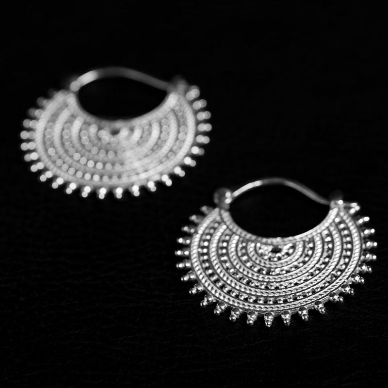 Afghan Lace | Hoop Earrings – 925 Silver - NOIR KĀLA