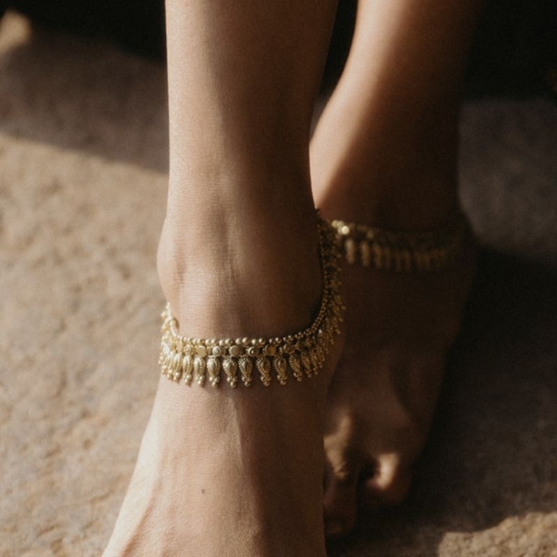 Dakini | Bracelet de cheville - Laiton - NOIR KĀLA