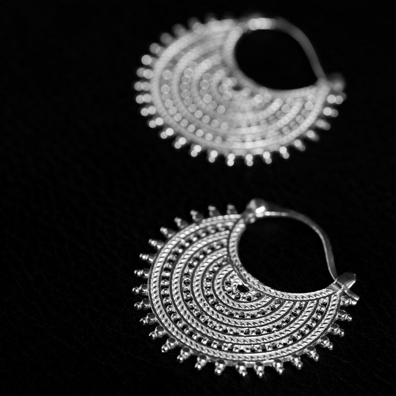 Afghan Lace | Hoop Earrings – 925 Silver - NOIR KĀLA