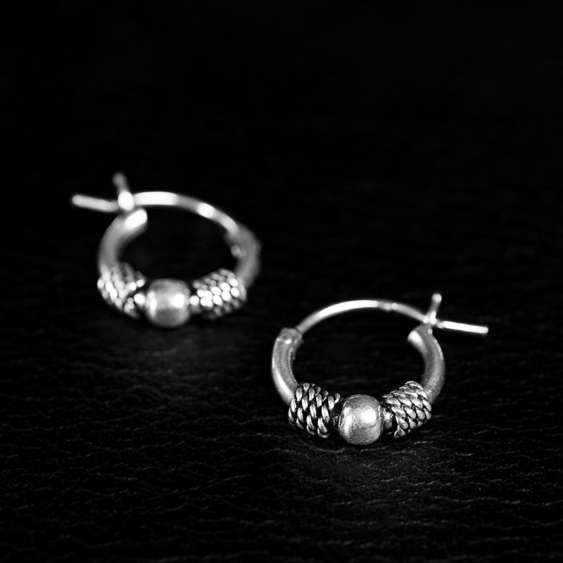 Ati | Boucles d'oreilles créoles - NOIR KĀLA