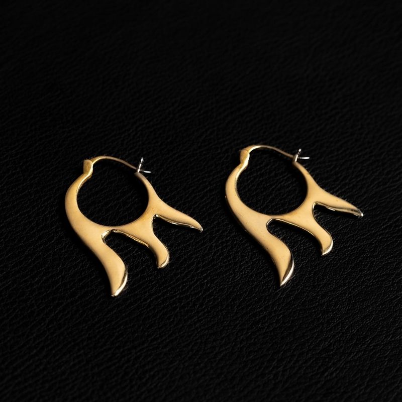 Etha | Hoop Earrings - Brass - NOIR KĀLA - NOIR KĀLA