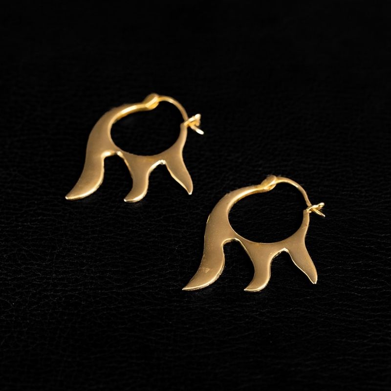Etha | Hoop Earrings - Brass - NOIR KĀLA - NOIR KĀLA
