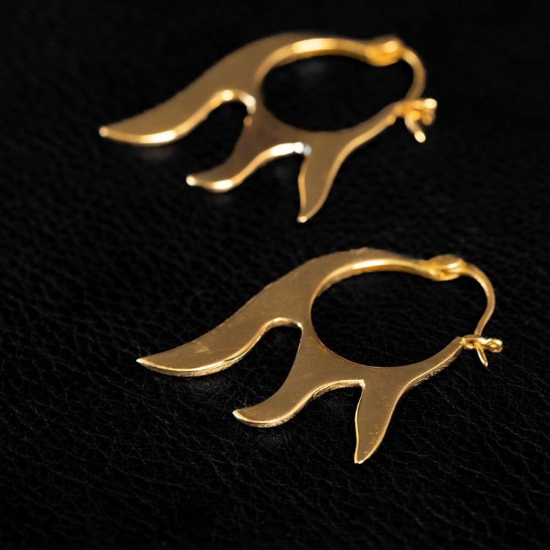 Etha | Hoop Earrings - Brass - NOIR KĀLA - NOIR KĀLA