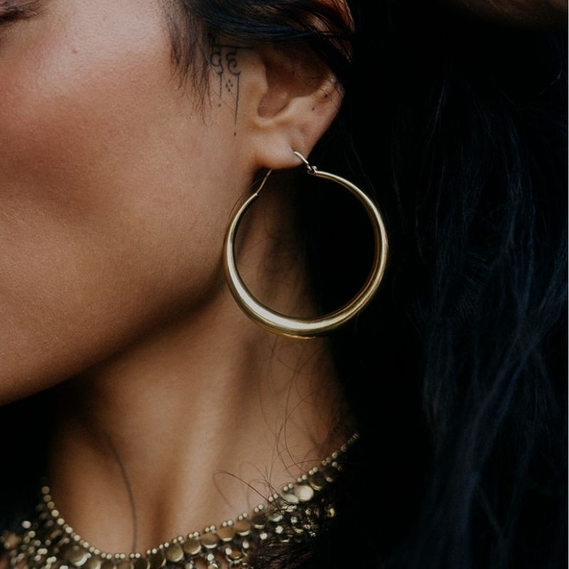 Flamenco | Hoop Earrings - Brass - NOIR KĀLA