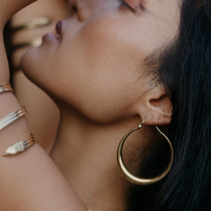 Flamenco | Hoop Earrings - Brass - NOIR KĀLA