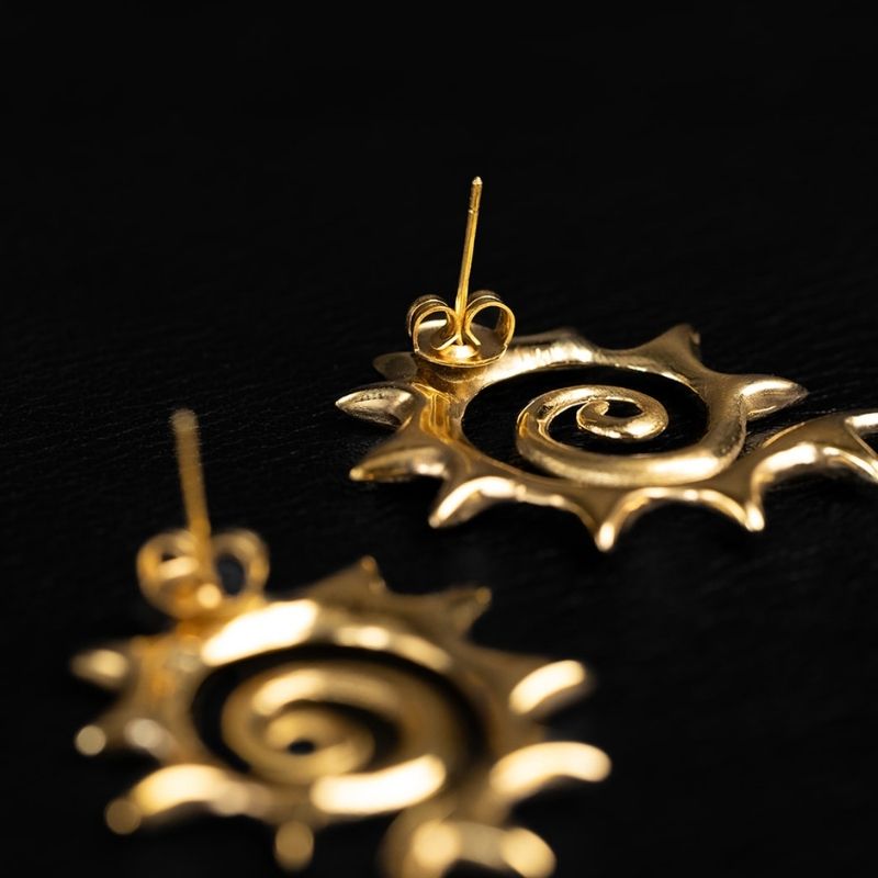 Fractal | Stud Earrings - Brass - NOIR KĀLA - NOIR KĀLA