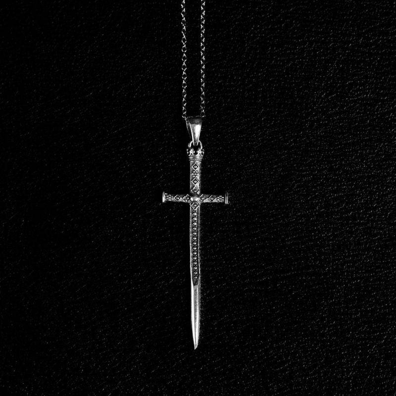 Sacred Sword | Pendant Necklace - 925 Silver - NOIR KĀLA