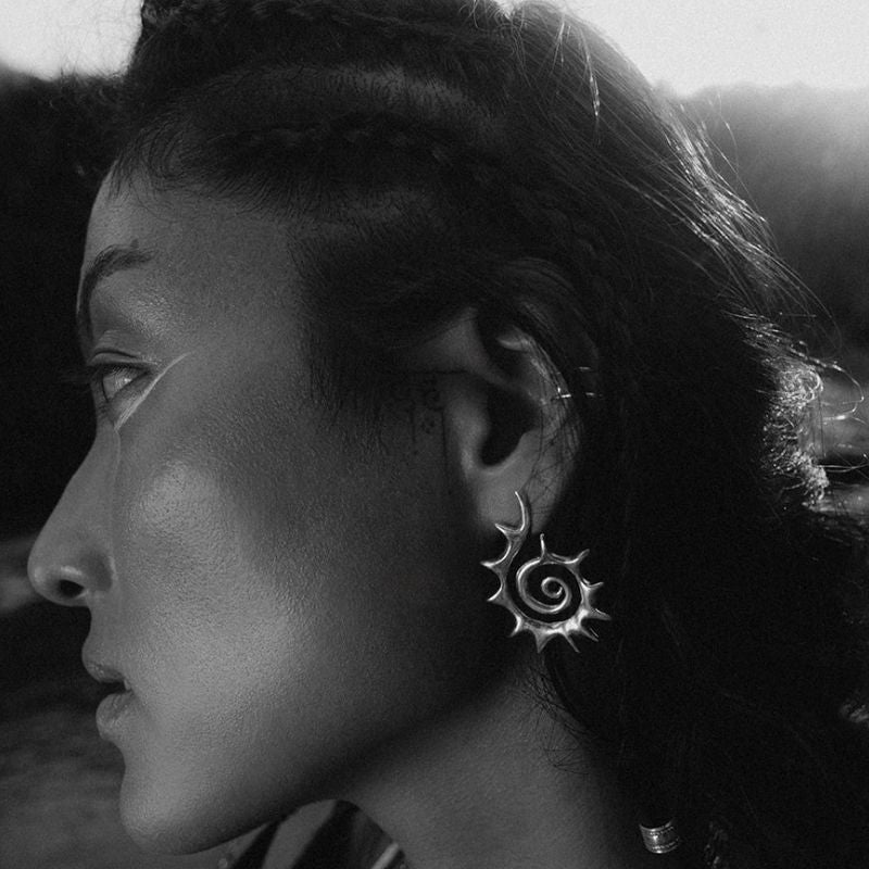 Fractal | Stud Earrings - Brass - NOIR KĀLA