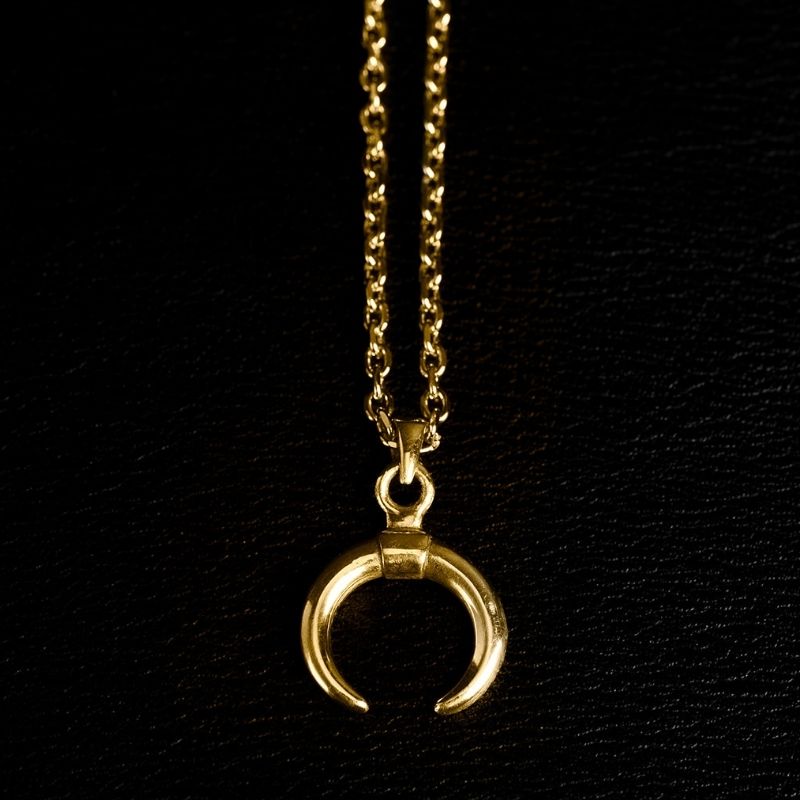 Lune | Pendant Necklace - Brass - NOIR KĀLA