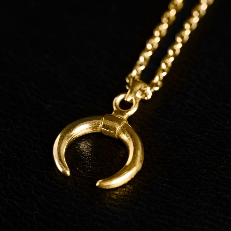 Lune | Pendant Necklace - Brass - NOIR KĀLA