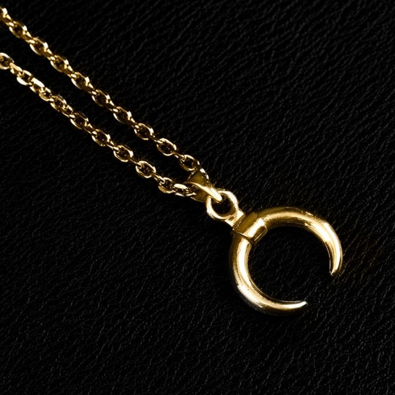 Lune | Pendant Necklace - Brass - NOIR KĀLA
