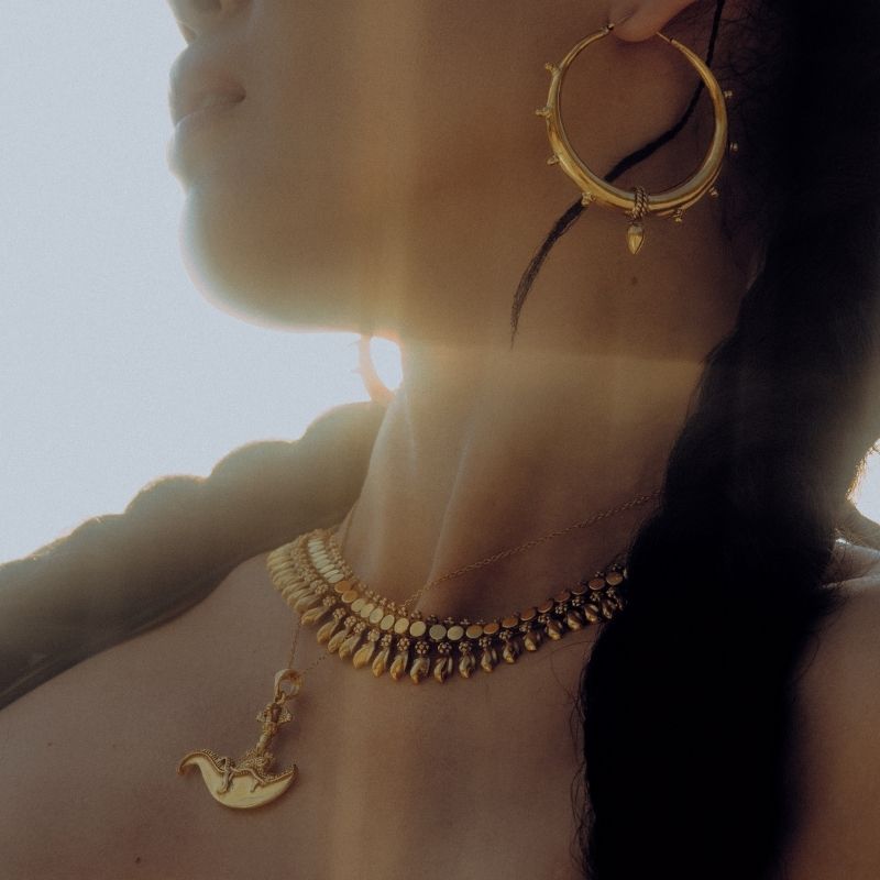 Sakti | Collier - Laiton - NOIR KĀLA