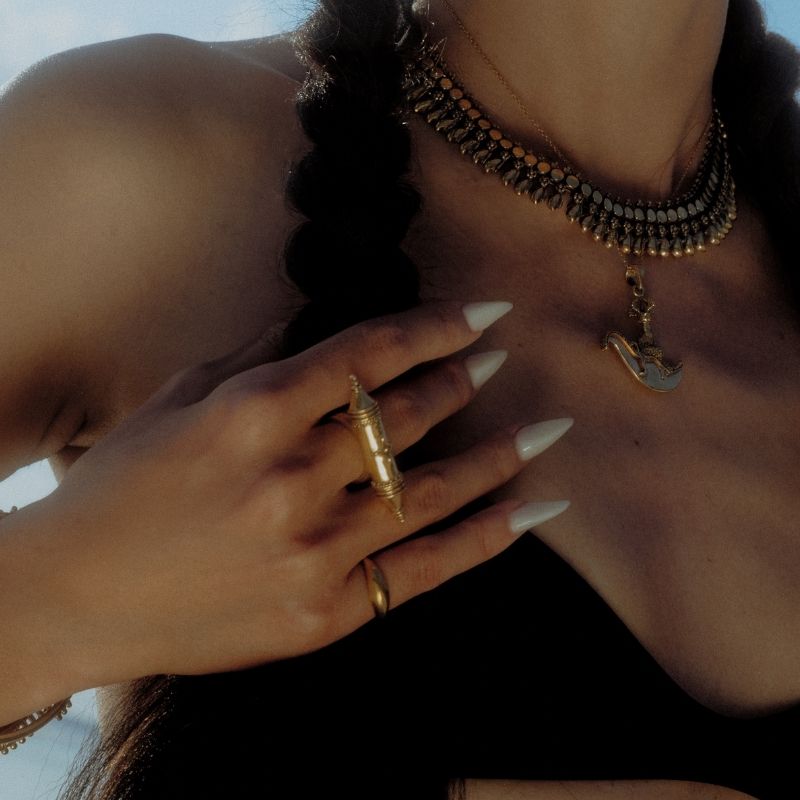 Vessel Amulet | Bague - Laiton - NOIR KĀLA