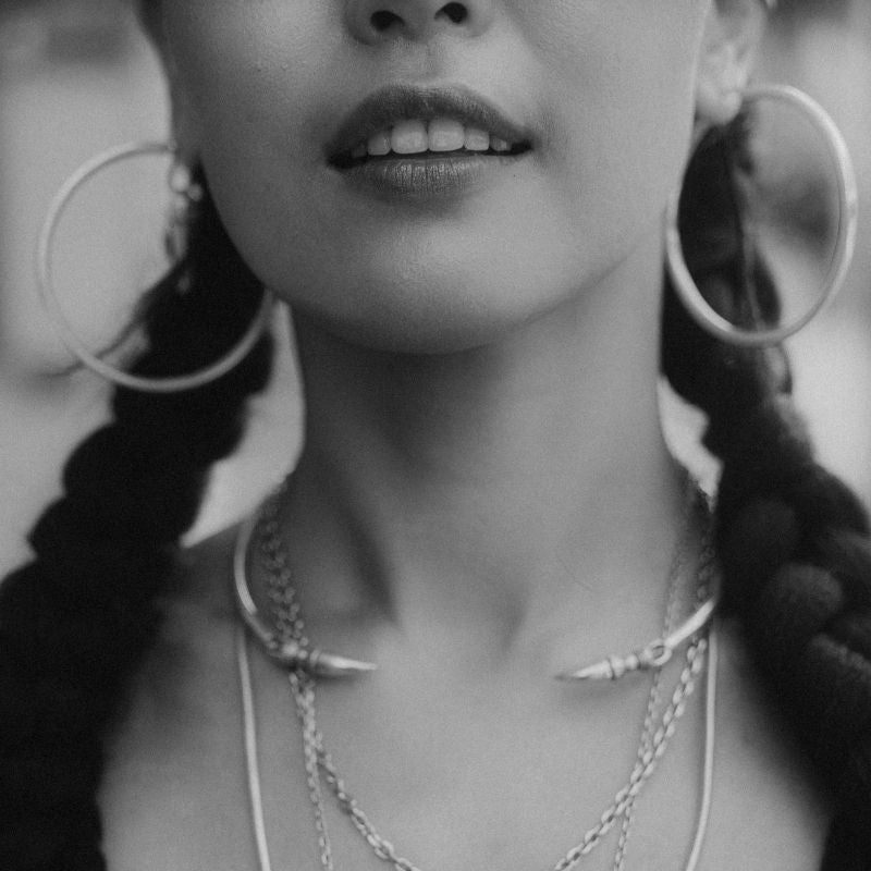 Nahi Grand | Hoops Earrings – 925 Silver - NOIR KĀLA