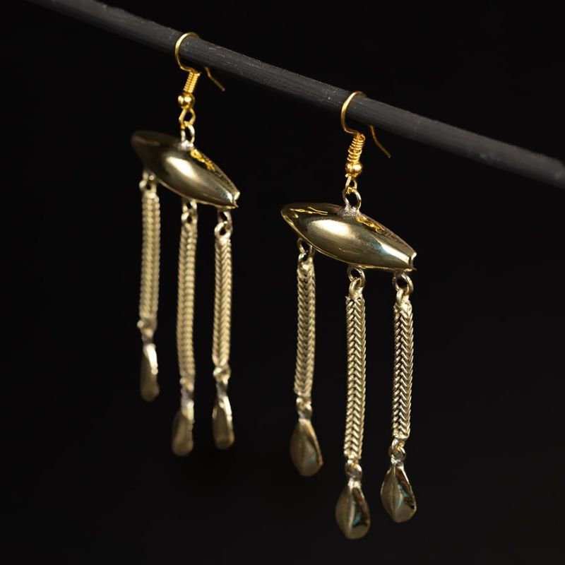 Poise Charm | Dangle Earrings - Brass - NOIR KĀLA